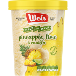 Photo of Weis Half Pineapple Lime Sorbet & Half Vanilla Ice Cream 1l