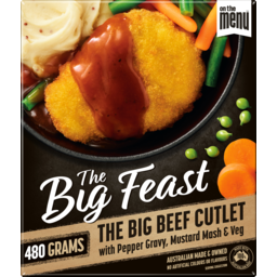 Photo of On The Menu Big Feast The Big Beef Cutlet Mustard Mash & Veg
