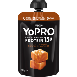 Photo of Danone Yopro High In Natural Protein Salted Caramel Yoghurt Pouch