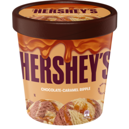 Photo of Hersheys Chocolate Caramel Ripple Ice Cream 1l