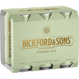 Photo of Bickfords & Sons Ginger Ale Cans 6x250ml