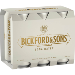 Photo of Bickfords & Sons Soda Water Cans 6x250ml