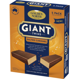 Photo of Golden North Salted Caramel Giant Twins Ice Cream Bars 5 Pack 750ml
