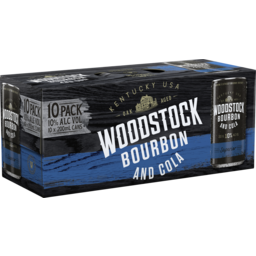 Photo of Woodstock Bourbon And Cola 10.0% 10 X 200ml Can 10.0x200ml