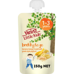Photo of Heinz Little Kids Brekky To Go Banana Mango Muesli With Greek Style Yoghurt 1-3 Years Pouch