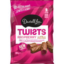 Photo of Darrell Lea Twists Milk Chocolate Raspberry