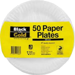 Photo of Black & Gold Paper Plate 225mm 50s