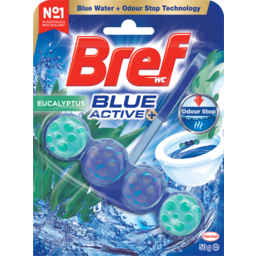 Photo of Bref Blue Active Eucalyptus, Rim Block Toilet Cleaner, 50g