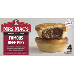 Photo of Mrs Macs Famous Beef Pies 4 Pack 700g
