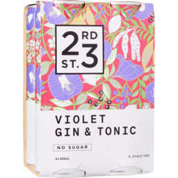 Photo of 23rd St Violet Gin & Tonic 4 x 300ml