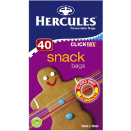 Photo of Hercules Clickzip Snack Bags 40pk
