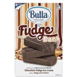 Photo of Bulla Ice Cream Bar Fudge Chocolate 8pk