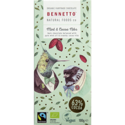 Photo of Bennetto Chocolate - Mint & Cocoa Nibs (63% Cocoa)