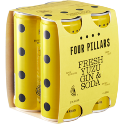 Photo of Four Pillars Fresh Yuzu Gin & Soda 4x250ml Cans