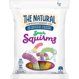 Photo of The Natural Confectionery Co. Sour Squirms Lollies 240g 240g