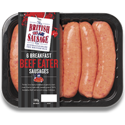 Photo of British Sausage Co Beef Eater Breakfast Sausages 6 pack 500g