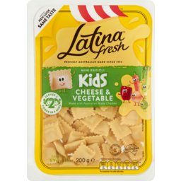 Photo of Latina Fresh Kids Mini Ravioli Cheese & Vegetable Fresh Pasta 200g