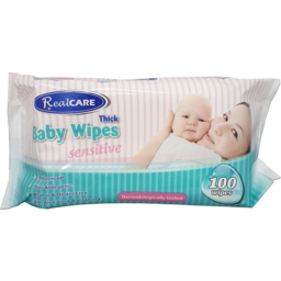 Photo of Real Care Sensitive Thick Baby Wipes 100 Pack