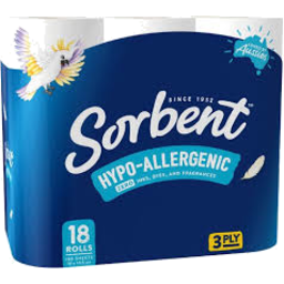 Photo of Sorbent Toilet Roll Hypo-Allergenic 18pk