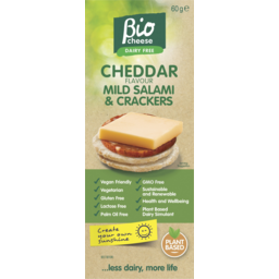 Photo of Bio Cheese Cheddar Flavour Mild Salami & Crackers 60g