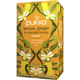 Photo of Pukka Lemon Ginger Manuka Honey Tea 20 Pack  40g