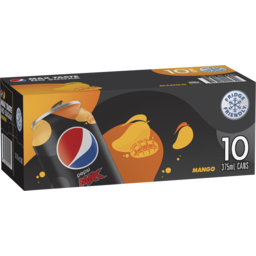 Photo of Pepsi Max No Sugar Mango Soda 375ml X 10 Pack Cans