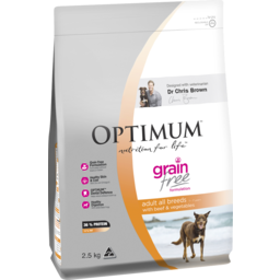Photo of Optimum Grain Free Dry Dog Food With Beef & Vegetables 2.5kg Bag 