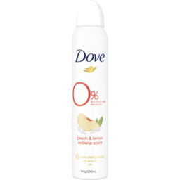 Photo of Dove Deodorant Aerosol Peach & Lemon Verbena Zero Aluminium 200ml