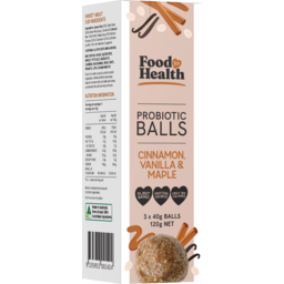 Photo of Food For Health Cinnamon Vanilla & Maple Probiotic Balls 3 Pack 120g
