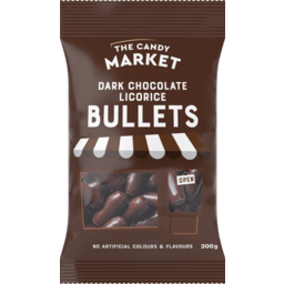 Photo of Candy Market Dark Chocolate Licorice Bullets 200g