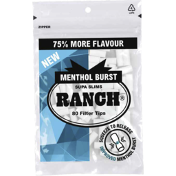 Photo of Ranch Filter Tips Supa Slim Menthol Burst 80
