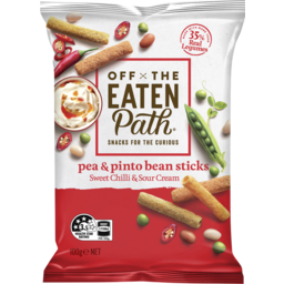Photo of Off The Eaten Path Pea & Pinto Bean Sticks Sweet Chilli & Sour Cream 100g