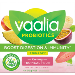 Photo of Vaalia Boost Creamy Tropical Fruit Yoghurt 4 Pack 600g