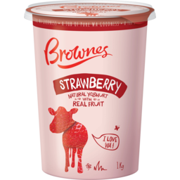 Photo of Brownes Strawberry Natural Yoghurt With Real Fruit