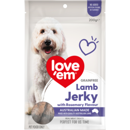 Photo of Love'em Grain Free Lamb Jerky With Rosemary Flavour Do Treats 200g