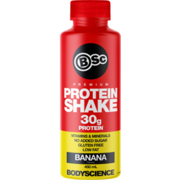 Photo of Bsc Body Science Banana Premium Protein Shake Gluten Free 450ml