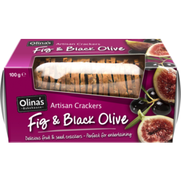Photo of Olina's Bakehouse Artisan Crackers Fig & Black Olive