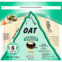 Photo of Mountain Bread Oat Wraps 8 Pack