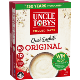Photo of Uncle Tobys Quick Sachets Porridge Original 340g 34g