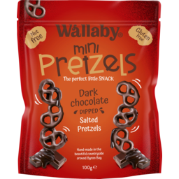 Photo of Wallaby Mini Pretzels Dark Chocolate & Salted Caramel 120g