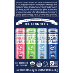 Photo of DR BRONNERS Lip Balm 4 Pack Organic
