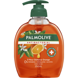 Photo of Palmolive Antibacterial Liquid Hand Wash Soap Orange 2 Hour Defence Pump 0% Parabens Recyclable 250ml