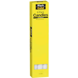 Photo of Black & Gold Candle White Tall 1pk