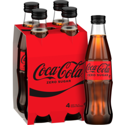 Photo of Coca-Cola Zero Sugar Soft Drink Multipack Glass Bottles 4 X 330ml 