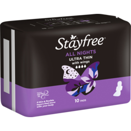 Photo of Stayfree Ultra Thin All Nights Pads With Wings 10 Pack