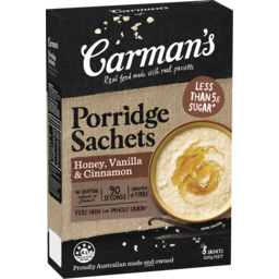 Photo of Carmans Porridge Sachets Honey, Vanilla & Cinnamon 320g