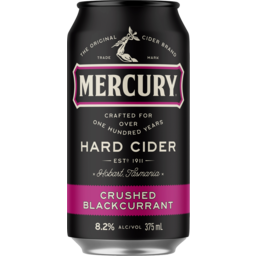 Photo of Mercury Hard Cider Crushed Blackcurrant 8.2% Can 375ml