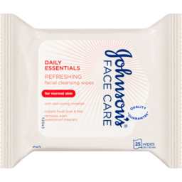 Photo of Johnsons Face Care Daily Essentials Refreshing Facial Cleansing Wipes For Normal Skin 25 Pack