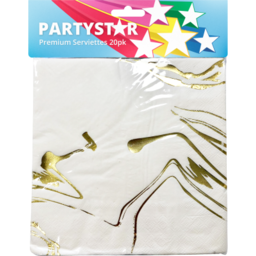 Photo of Partystar Premium Foil Serviettes 20PK