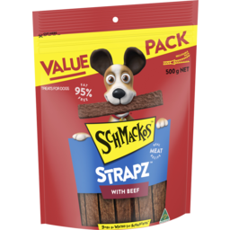 Photo of Schmackos Strapz Dog Treat Beef 500g Bag 500g